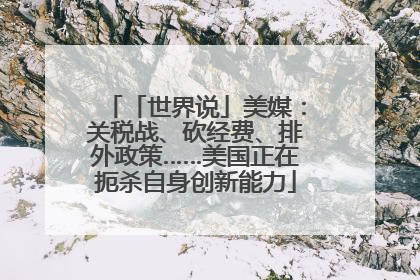 「世界说」美媒：关税战、砍经费、排外政策……美国正在扼杀自身创新能力