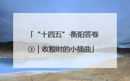 “十四五”·衡阳答卷③｜收粮时的小插曲