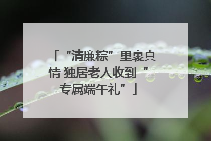 “清廉粽”里裹真情 独居老人收到“专属端午礼”