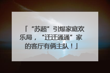“苏超”引爆家庭欢乐局，“迁迁通通”家的客厅有俩主队！