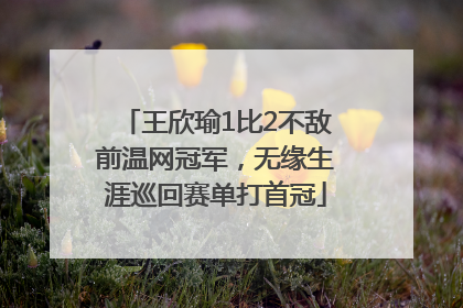 王欣瑜1比2不敌前温网冠军，无缘生涯巡回赛单打首冠