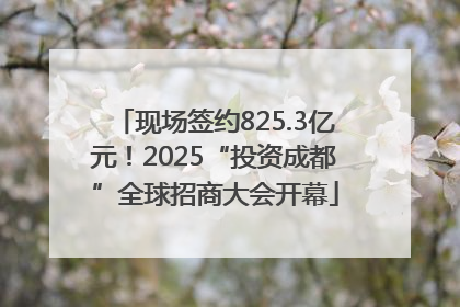 现场签约825.3亿元！2025“投资成都”全球招商大会开幕