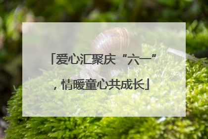 爱心汇聚庆“六一”，情暖童心共成长