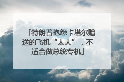 特朗普抱怨卡塔尔赠送的飞机“太大”，不适合做总统专机