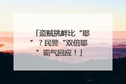 盗贼挑衅比“耶”？民警“双倍耶”霸气回应！