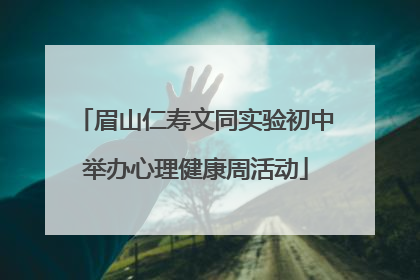 眉山仁寿文同实验初中举办心理健康周活动