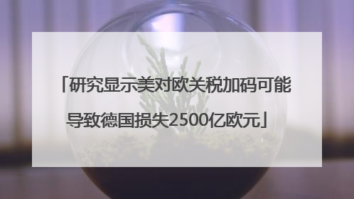 研究显示美对欧关税加码可能导致德国损失2500亿欧元