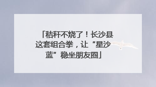 秸秆不烧了！长沙县这套组合拳，让“星沙蓝”稳坐朋友圈