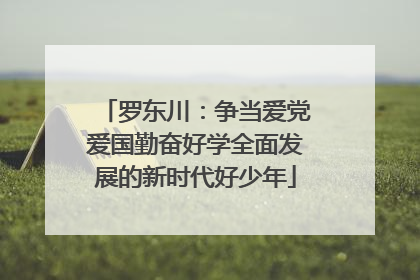 罗东川：争当爱党爱国勤奋好学全面发展的新时代好少年