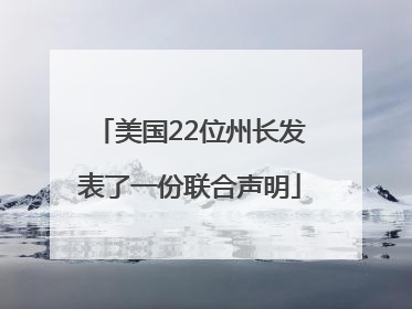 美国22位州长发表了一份联合声明