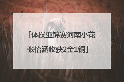 体操亚锦赛河南小花张怡涵收获2金1铜