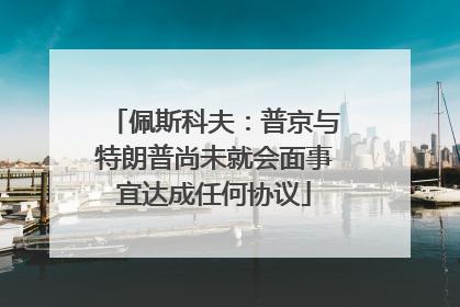 佩斯科夫：普京与特朗普尚未就会面事宜达成任何协议