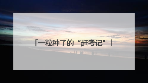 一粒种子的“赶考记”