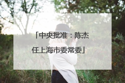 中央批准：陈杰任上海市委常委