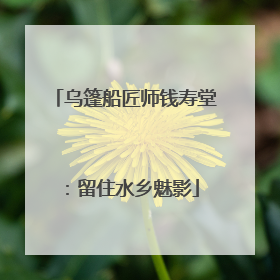 乌篷船匠师钱寿堂：留住水乡魅影