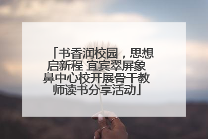 书香润校园，思想启新程 宜宾翠屏象鼻中心校开展骨干教师读书分享活动