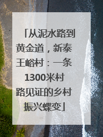 从泥水路到黄金道，新泰王峪村：一条1300米村路见证的乡村振兴蝶变