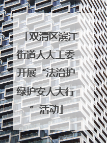双清区滨江街道人大工委开展“法治护绿护安人大行”活动