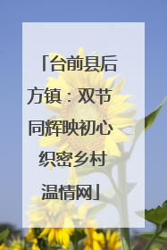 台前县后方镇：双节同辉映初心 织密乡村温情网