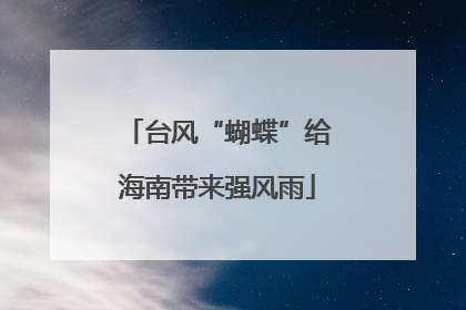 台风“蝴蝶”给海南带来强风雨