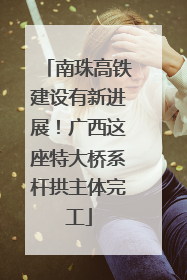 南珠高铁建设有新进展！广西这座特大桥系杆拱主体完工