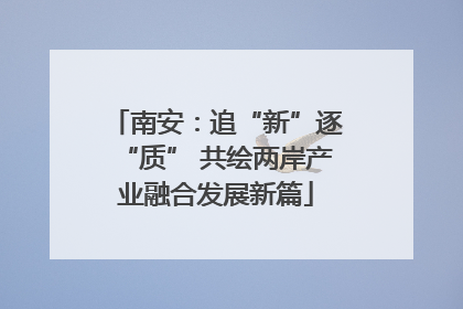 南安：追“新”逐“质” 共绘两岸产业融合发展新篇