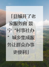 县城开了老家服务窗 景宁“村事社办”城乡集成服务让群众办事更便利