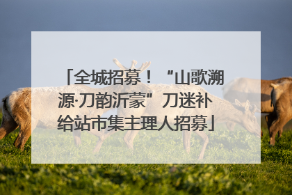 全城招募！“山歌溯源·刀韵沂蒙”刀迷补给站市集主理人招募