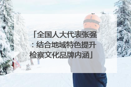 全国人大代表张强：结合地域特色提升检察文化品牌内涵