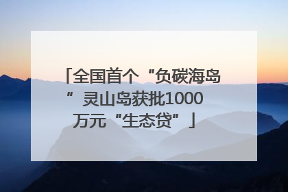 全国首个“负碳海岛”灵山岛获批1000万元“生态贷”
