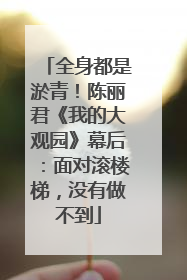 全身都是淤青！陈丽君《我的大观园》幕后：面对滚楼梯，没有做不到