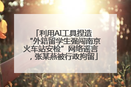 利用AI工具捏造 “外籍留学生强闯南京火车站安检”网络谣言，张某燕被行政拘留