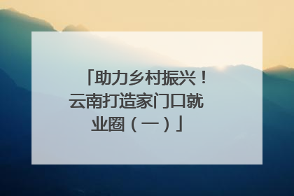 助力乡村振兴！云南打造家门口就业圈（一）