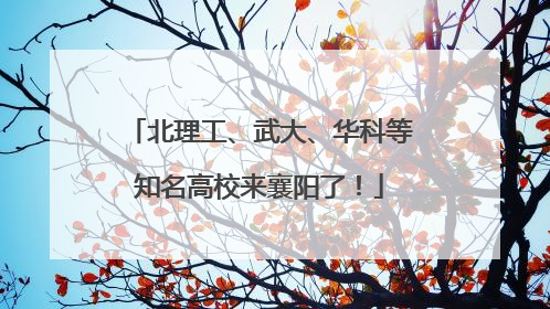 北理工、武大、华科等知名高校来襄阳了！