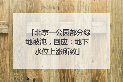 北京一公园部分绿地被淹，回应：地下水位上涨所致