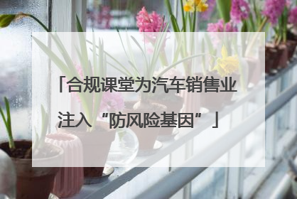 合规课堂为汽车销售业注入“防风险基因”