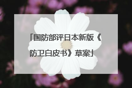 国防部评日本新版《防卫白皮书》草案