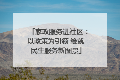 家政服务进社区：以政策为引领 绘就民生服务新图景