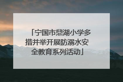 宁国市鼎湖小学多措并举开展防溺水安全教育系列活动