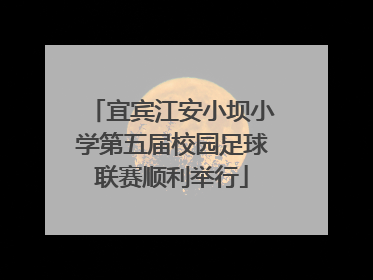 宜宾江安小坝小学第五届校园足球联赛顺利举行