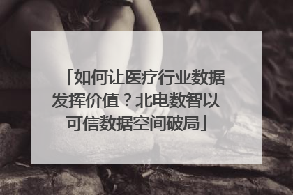 如何让医疗行业数据发挥价值？北电数智以可信数据空间破局