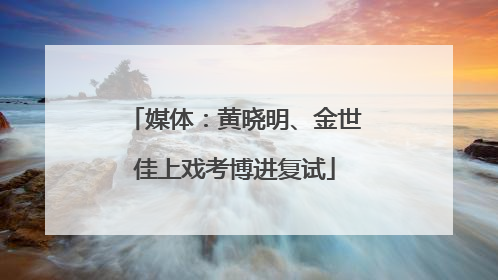 媒体：黄晓明、金世佳上戏考博进复试