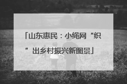 山东惠民：小绳网“织”出乡村振兴新图景