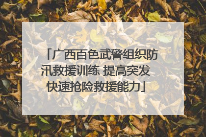 广西百色武警组织防汛救援训练 提高突发快速抢险救援能力