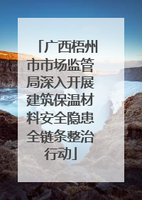 广西梧州市市场监管局深入开展建筑保温材料安全隐患全链条整治行动