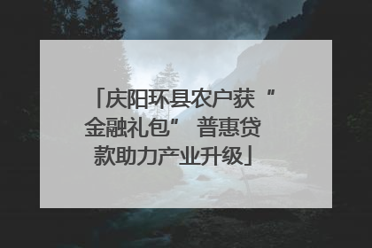 庆阳环县农户获“金融礼包” 普惠贷款助力产业升级