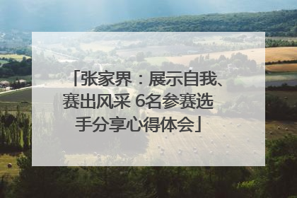张家界：展示自我、赛出风采 6名参赛选手分享心得体会