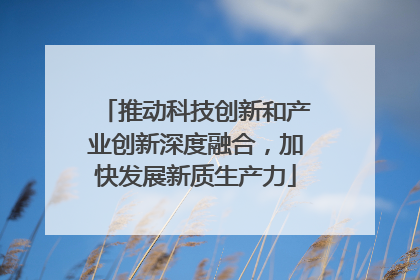 推动科技创新和产业创新深度融合，加快发展新质生产力