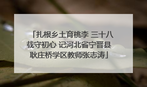 扎根乡土育桃李 三十八载守初心 记河北省宁晋县耿庄桥学区教师张志涛