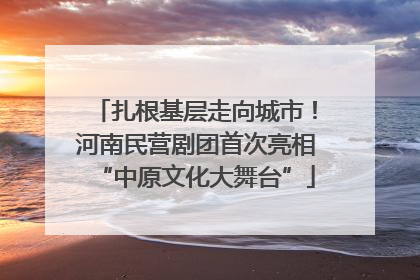 扎根基层走向城市！河南民营剧团首次亮相“中原文化大舞台”